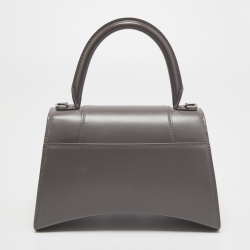 Pre Owned Balenciaga Grey Leather Small Hourglass Top Handle Bag