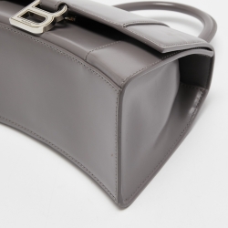 Pre Owned Balenciaga Grey Leather Small Hourglass Top Handle Bag
