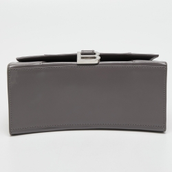 Pre Owned Balenciaga Grey Leather Small Hourglass Top Handle Bag