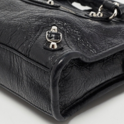Pre Owned Balenciaga Black Leather Nano Classic City Bag