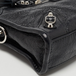 Pre Owned Balenciaga Black Leather Nano Classic City Bag