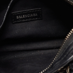 Pre Owned Balenciaga Black Leather Nano Classic City Bag