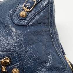 Pre Owned Balenciaga Nay Blue Leather Small Classic City RH Tote