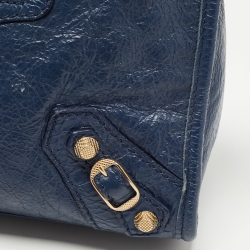 Pre Owned Balenciaga Nay Blue Leather Small Classic City RH Tote
