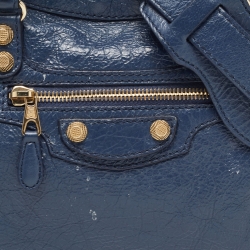 Pre Owned Balenciaga Nay Blue Leather Small Classic City RH Tote