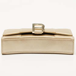 Pre Owned Balenciaga Gold Leather Hourglass Wallet on Chain