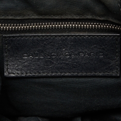 Pre Owned Balenciaga Black Leather Giant 12 Silver Mini Pompon Bag