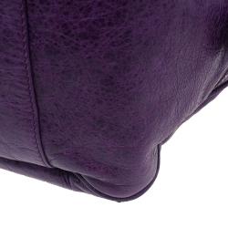 مملوكة مسبقًا Balenciaga Purple Leather Giant Street Bowler Bag