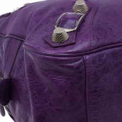 مملوكة مسبقًا Balenciaga Purple Leather Giant Street Bowler Bag