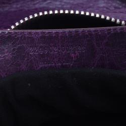 مملوكة مسبقًا Balenciaga Purple Leather Giant Street Bowler Bag