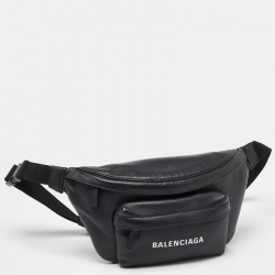 Pre Owned Balenciaga Black Leather Everyday Belt Bag