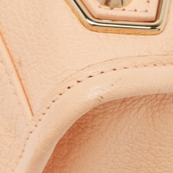 Pre Owned Balenciaga Peach Leather Metallic Edge Classic City Tote
