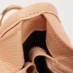 Pre Owned Balenciaga Peach Leather Metallic Edge Classic City Tote