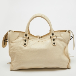 Pre Owned Balenciaga Cream Leather RH Classic City Bag