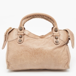 Pre Owned Balenciaga Beige Leather GGH Classic City Tote