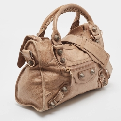 Pre Owned Balenciaga Beige Leather GGH Classic City Tote