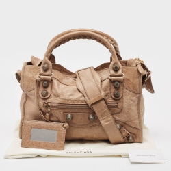 Pre Owned Balenciaga Beige Leather GGH Classic City Tote