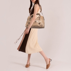 Pre Owned Balenciaga Beige Leather GGH Classic City Tote