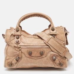 Pre Owned Balenciaga Beige Leather GGH Classic City Tote