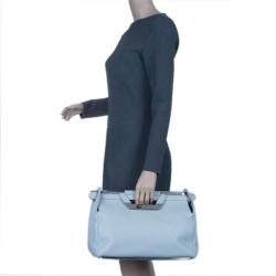 Pre Owned Balenciaga Blue Leather Ray Doctor Bag