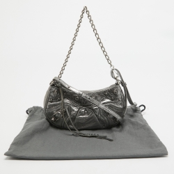 مملوكة مسبقًا Balenciaga Metallic Grey Leather Mini Le Cagole Shoulder Bag