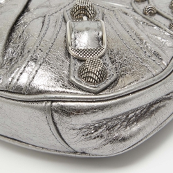 مملوكة مسبقًا Balenciaga Metallic Grey Leather Mini Le Cagole Shoulder Bag