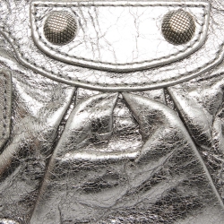 مملوكة مسبقًا Balenciaga Metallic Grey Leather Mini Le Cagole Shoulder Bag