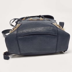 Pre Owned Balenciaga Navy Blue Leather Classic Metallic Edge Backpack