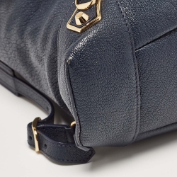 Pre Owned Balenciaga Navy Blue Leather Classic Metallic Edge Backpack