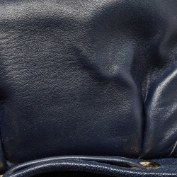 Pre Owned Balenciaga Navy Blue Leather Classic Metallic Edge Backpack