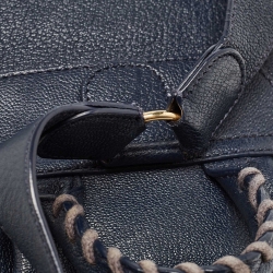 Pre Owned Balenciaga Navy Blue Leather Classic Metallic Edge Backpack