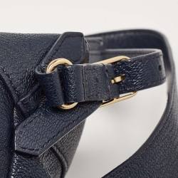 Pre Owned Balenciaga Navy Blue Leather Classic Metallic Edge Backpack