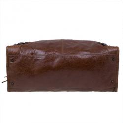 Pre Owned Balenciaga Brown Leather Giant 12 Tote
