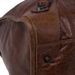 Pre Owned Balenciaga Brown Leather Giant 12 Tote