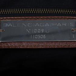 Pre Owned Balenciaga Brown Leather Giant 12 Tote