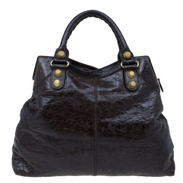 مملوكة مسبقًا Balenciaga Dark Brown Arena Giant Brief Tote