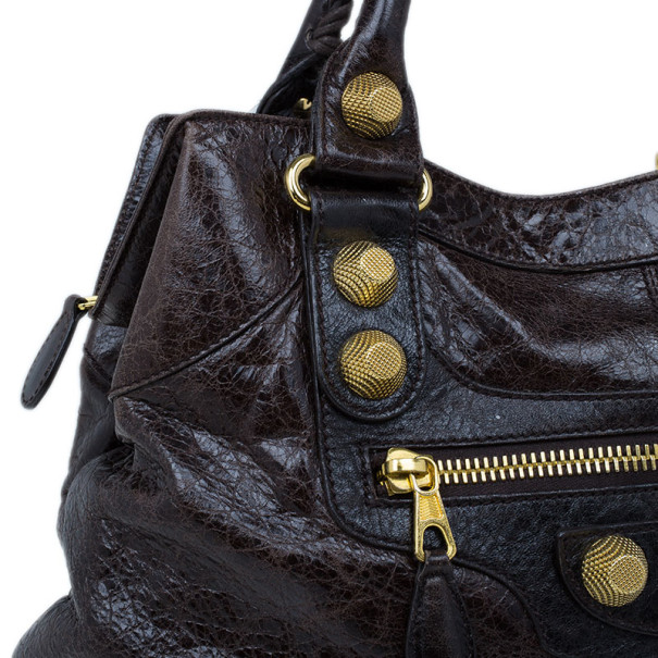 مملوكة مسبقًا Balenciaga Dark Brown Arena Giant Brief Tote