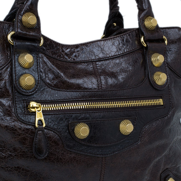 مملوكة مسبقًا Balenciaga Dark Brown Arena Giant Brief Tote