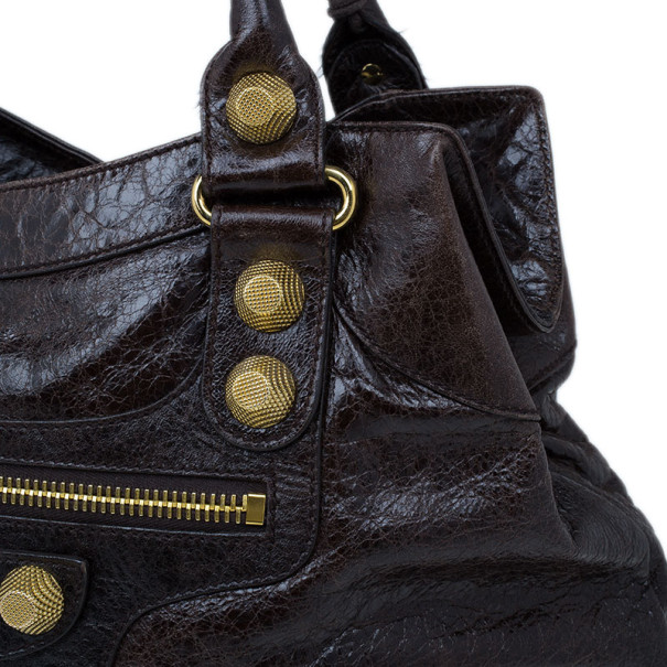 مملو�كة مسبقًا Balenciaga Dark Brown Arena Giant Brief Tote