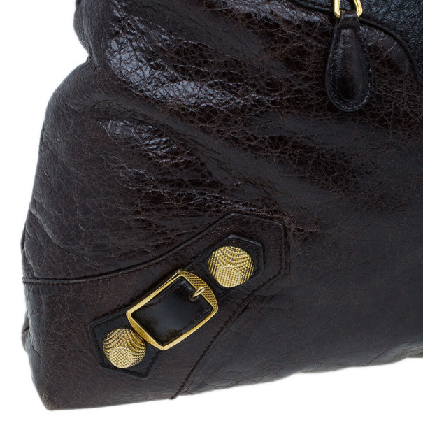 مملوكة مسبقًا Balenciaga Dark Brown Arena Giant Brief Tote