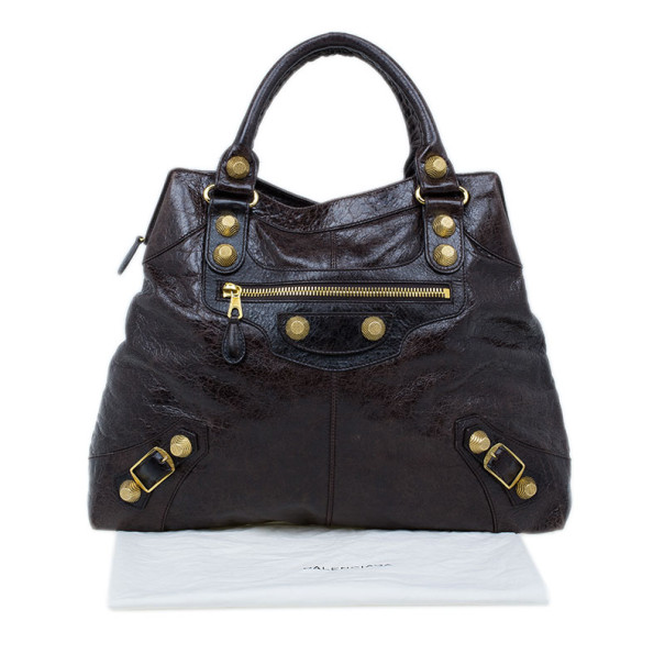 مملوكة مسبقًا Balenciaga Dark Brown Arena Giant Brief Tote