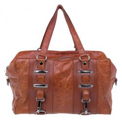 Pre Owned حقيبة يد بالنسياغا أحمر تصميم مثقب 