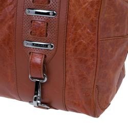 Pre Owned حقيبة يد بالنسياغا أحمر تصميم مثقب 