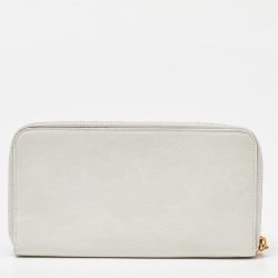 Pre Owned Balenciaga OffWhite Leather Compagnon Zip Around Wallet