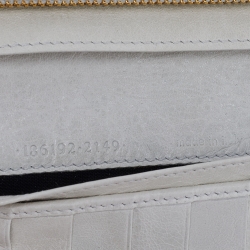 Pre Owned Balenciaga OffWhite Leather Compagnon Zip Around Wallet