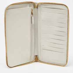 Pre Owned Balenciaga OffWhite Leather Compagnon Zip Around Wallet