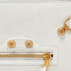 Pre Owned Balenciaga OffWhite Leather Compagnon Zip Around Wallet