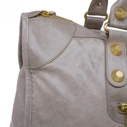 Pre Owned Balenciaga Beige Leather Large Weekend Bag