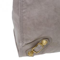 Pre Owned Balenciaga Beige Leather Large Weekend Bag