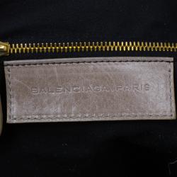 Pre Owned Balenciaga Beige Leather Large Weekend Bag